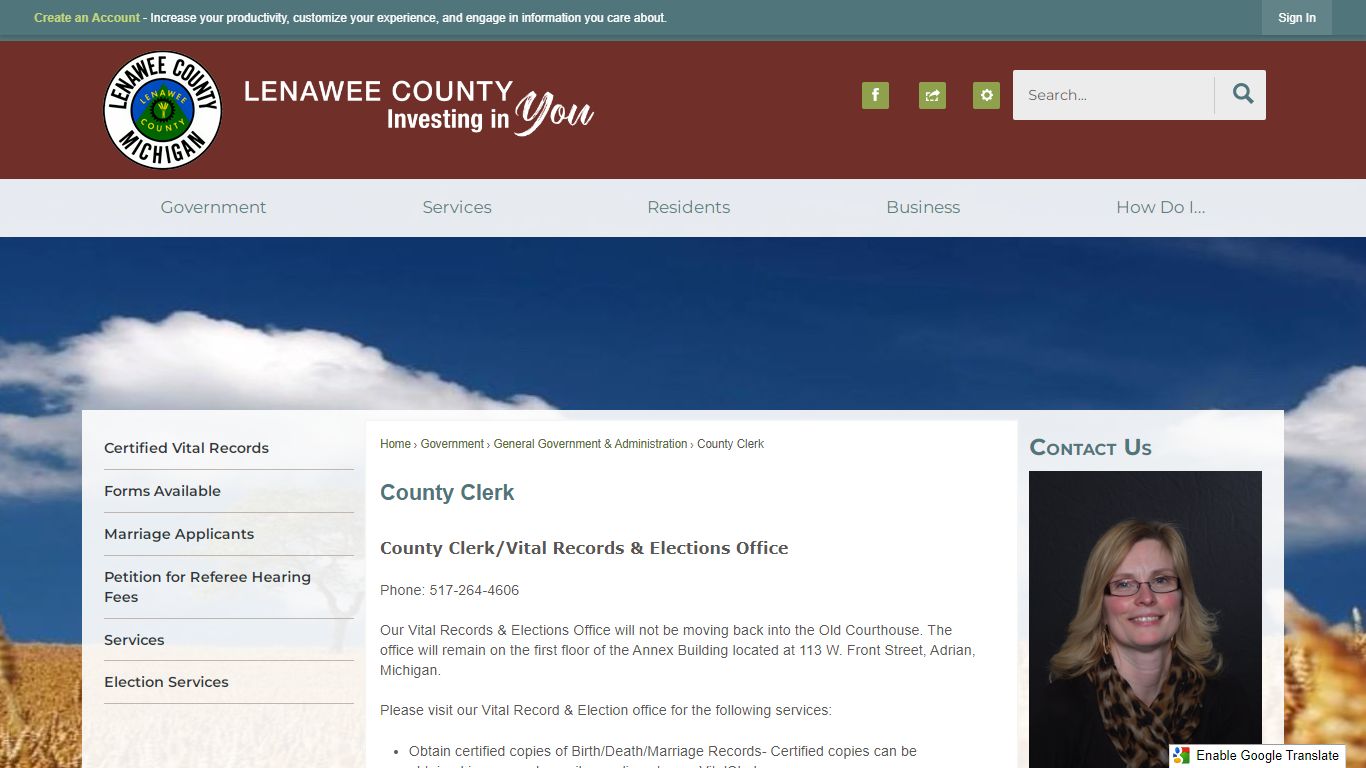 County Clerk | Lenawee County, MI